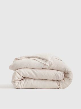 QUINCE European Linen Double Flange Duvet Cover Full/Queen Sand 8916
